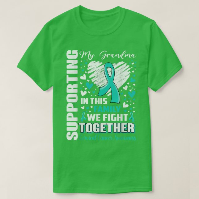 T-shirt Souporting My Grandma Cervical Cancer (Design devant)