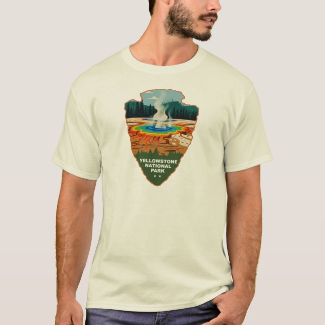 T-shirt Source Grand Prismatique de Yellowstone Arrowhead (Devant)
