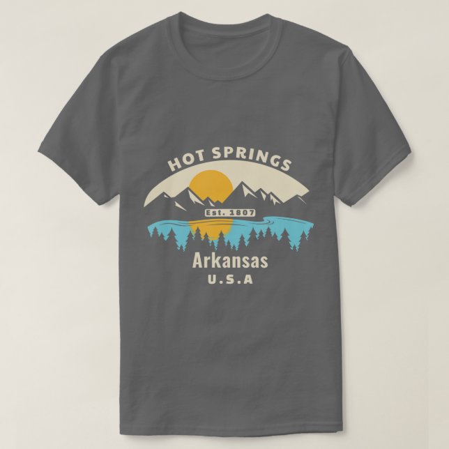 T-shirt Sources chaudes Arkansas Souvenir Mountain Sunset  (Design devant)