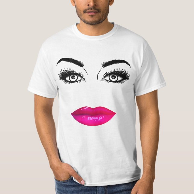T-shirt Sourcils et lèvres drôles (Devant)