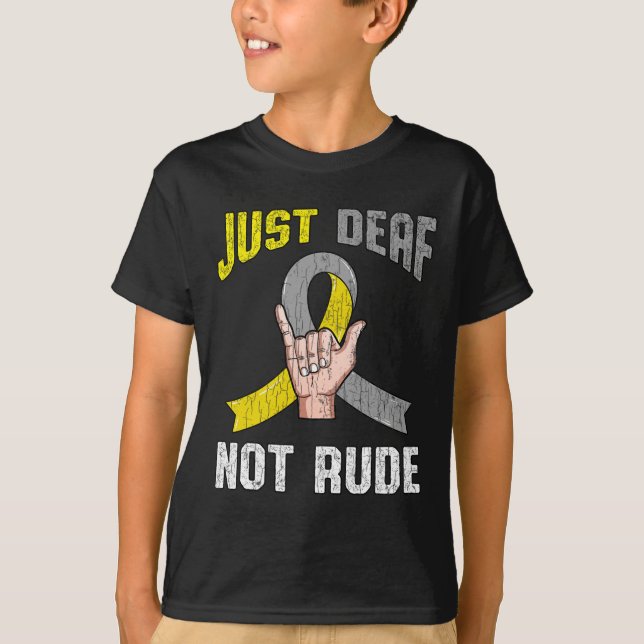 T-shirt Sourd Pas Rude Apparence Sensibilisation Asl Langu (Devant)