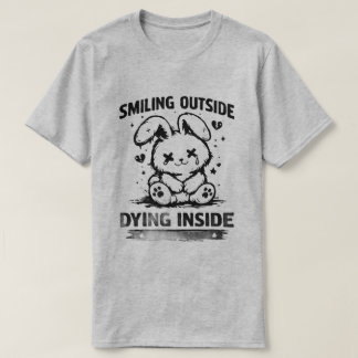T-shirt Souriant à l'extérieur mourant à l'intérieur Dessi