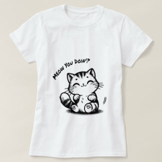 T-shirt Souriant Kitty Delight : Cute Cat Tee