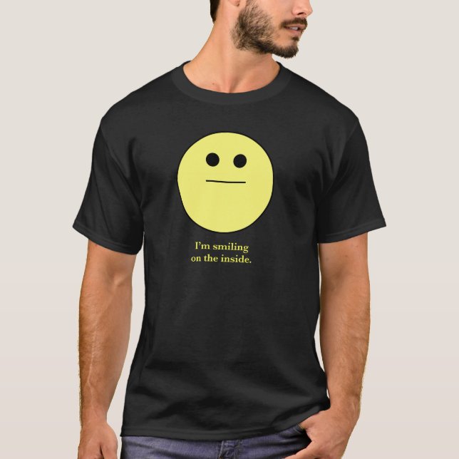 T-shirt souriant-visage ne souriant pas "je souris sur (Devant)