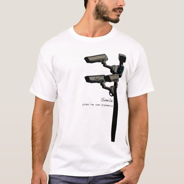 T-shirt Sourient votre dessus appareil-photo (Devant)