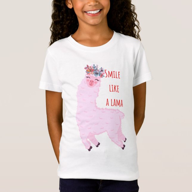 T-Shirt Souriez comme un lama (Devant)