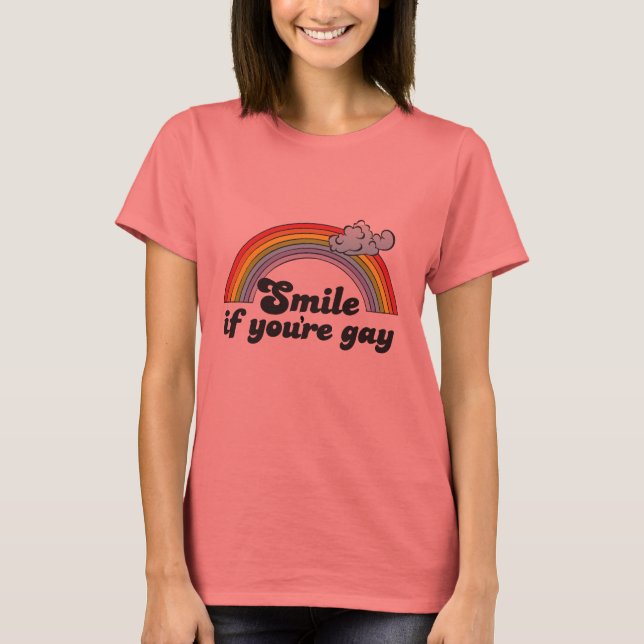 T-shirt Souriez si vous êtes gay (Devant)