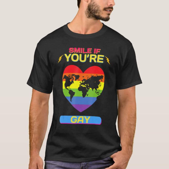 T-shirt Souriez si vous êtes gay drôle dire sarcastique dr (Devant)