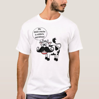 T-shirt Sourire bouclé de moustache de vache drôle à bande