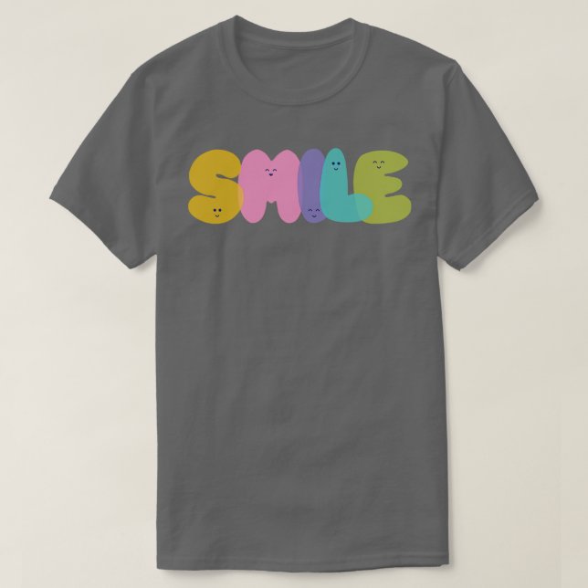 T-shirt sourire dans différentes couleurs de variation en  (Design devant)