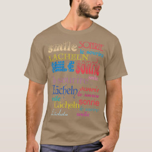 T-shirt sourire dans différentes langues