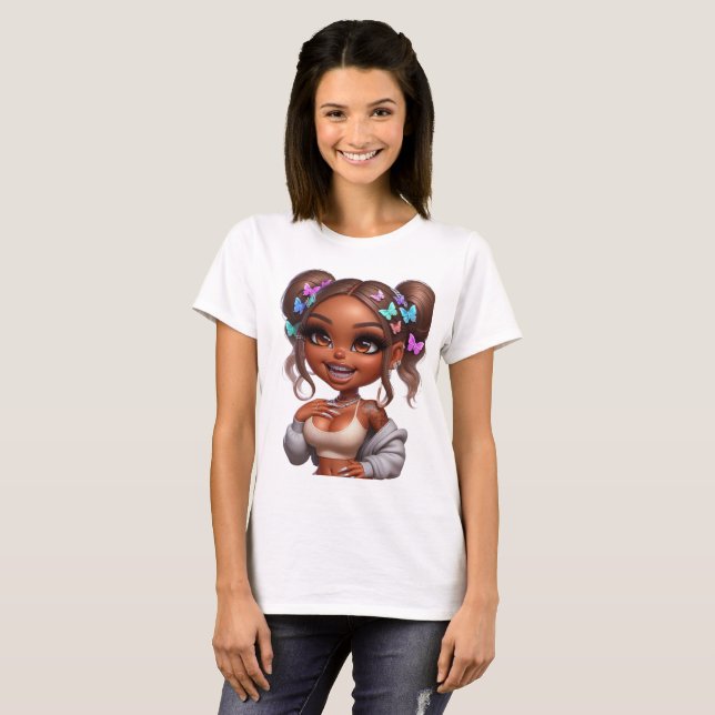 T-SHIRT SOURIRE DE POUPÉE CHIBI (Devant entier)