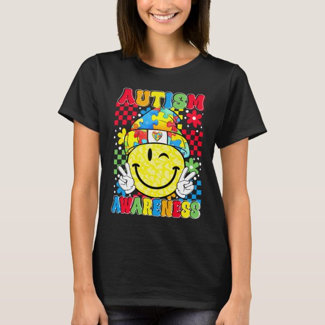 T-shirt sourire de sensibilisation à l'autisme (Devant)