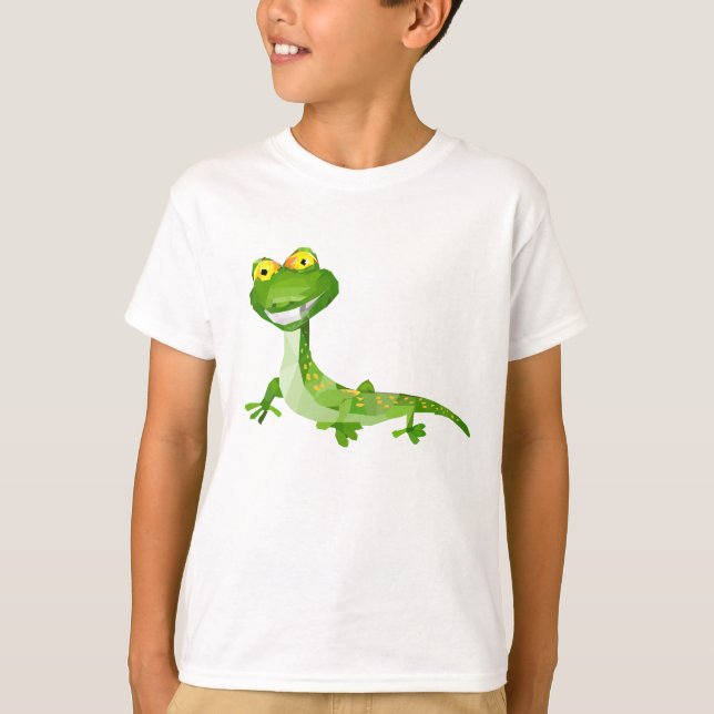 T-shirt sourire du lézard coupé (Devant)