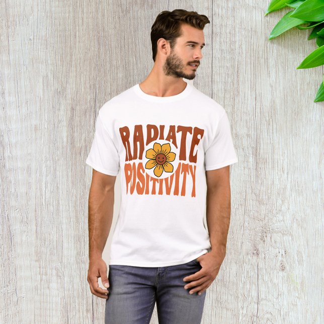 T-shirt Sourire Fleur Rétro Rayonner de Positivité (Créateur téléchargé)