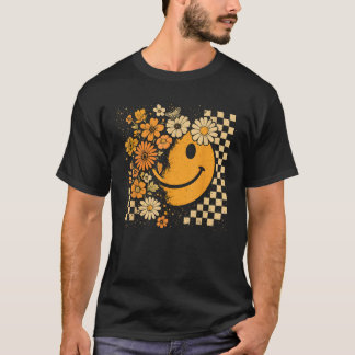 T-shirt Sourire floral Face Halloween Vibes Éffrayantes Vi