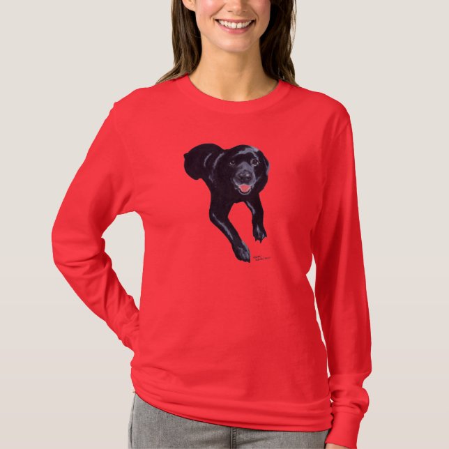 T-shirt Sourire noir de Labrador (Devant)