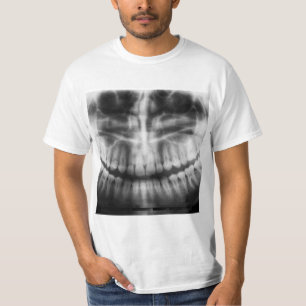 T-shirt Sourire noir et blanc de la bouche des dents de ra