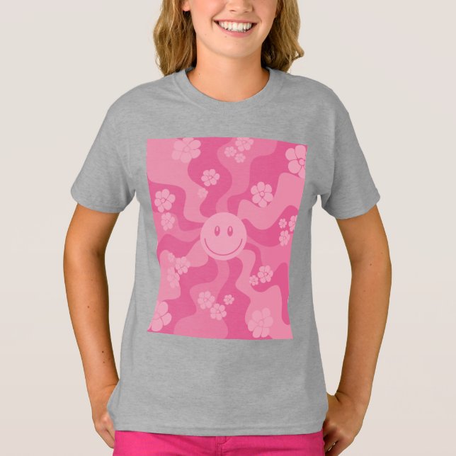 T-shirt Sourire - rose (Devant)