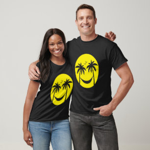 T-shirt "Sourire tropical - Palmiers et coucher de soleil 