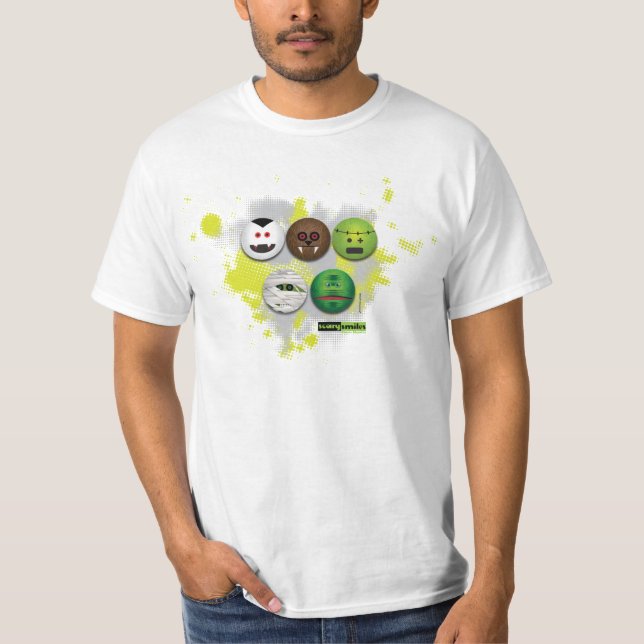 T-shirt Sourires effrayants - goutte classique de monstres (Devant)