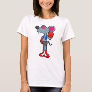 T-shirt Souris à Boxing avec gants de Boxing