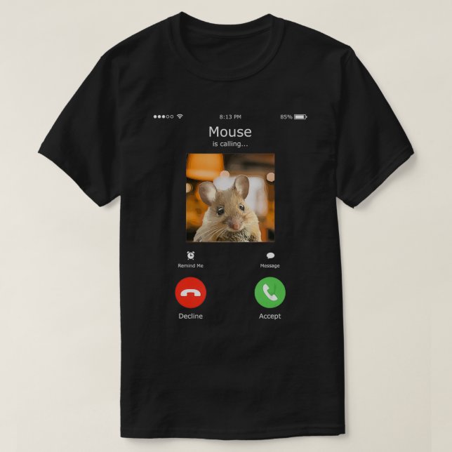 T-shirt Souris Appelle Drôle Souris Enthousiaste Souris An (Design devant)