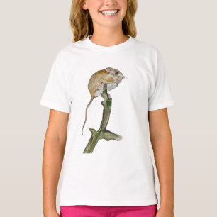 T-shirt Souris aquarelle réaliste dans l'arbre