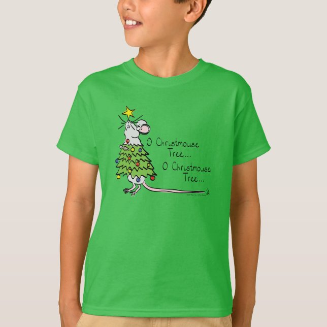 T-shirt Souris Arbre de Noël Funny Enfants (Devant)