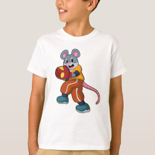 T-shirt Souris au baseball avec gant de baseball