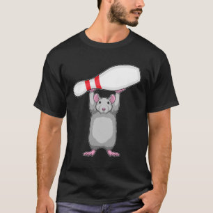 T-shirt Souris au bowling avec quille de bowling