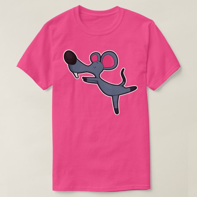 T-shirt Souris au Yoga Exercice d'étirement (Design devant)