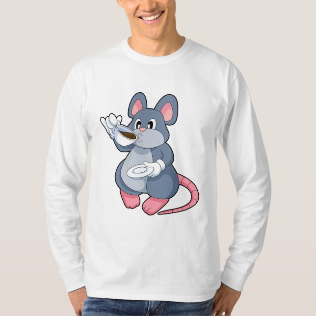 T-shirt Souris avec Café Cup (Devant)