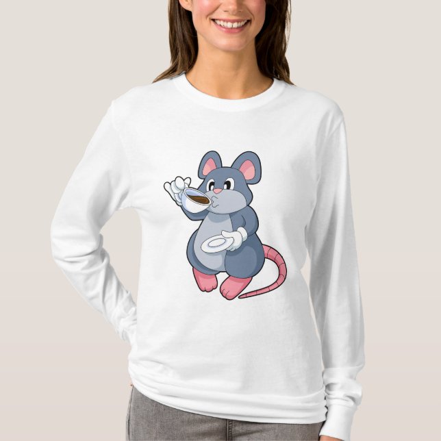 T-shirt Souris avec Café Cup (Devant)