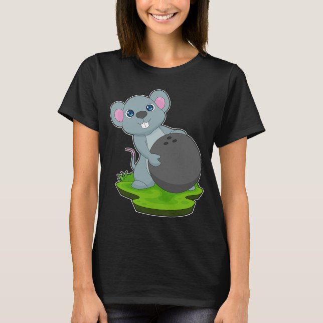 T-shirt Souris Bowling Boule de bowling Sports (Devant)