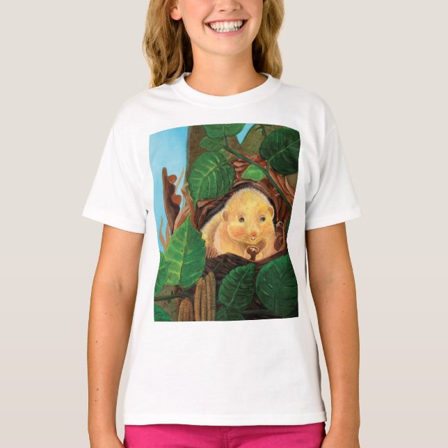 T-shirt Souris brumeux mangeant de la noisette (Devant)