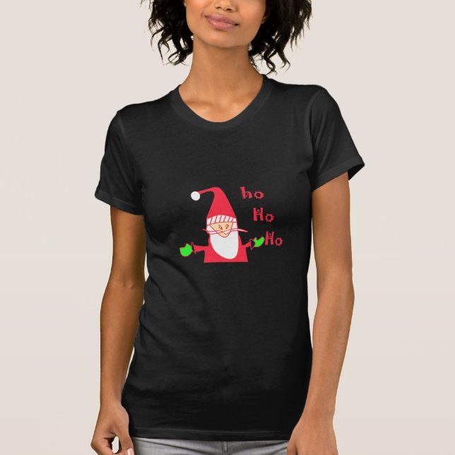 T-shirt Souris caricature amusante Père Noël Ho Ho Ho T-Sh (Devant)