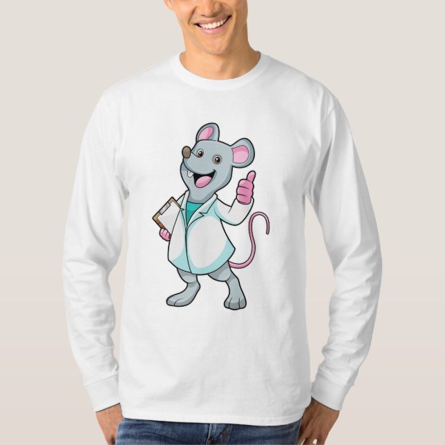 T-shirt Souris comme docteur avec manteau de docteur (Devant)