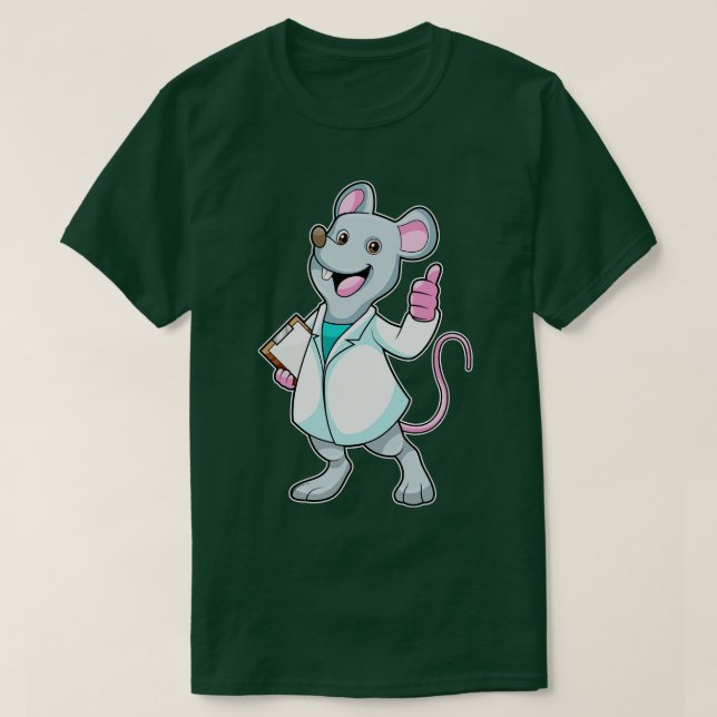 T-shirt Souris comme Docteur avec manteau de Médecins (Design devant)