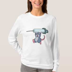T-shirt Souris comme infirmière avec Syringe.PNG
