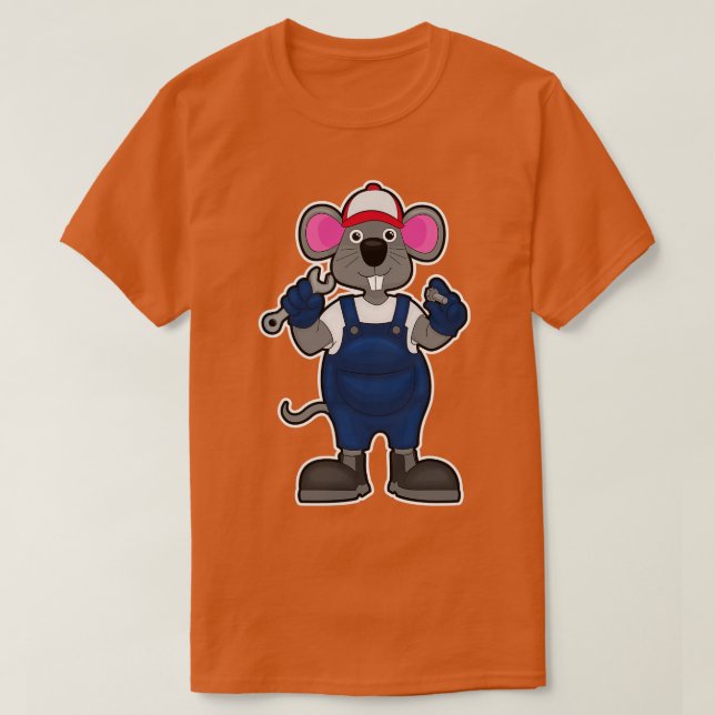 T-shirt Souris comme mécanique avec spanner à vis (Design devant)