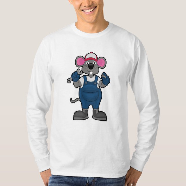 T-shirt Souris comme mécanique avec vis et spanner (Devant)