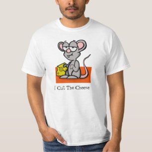 T-shirt Souris de bande dessinée "j'ai coupé le fromage "