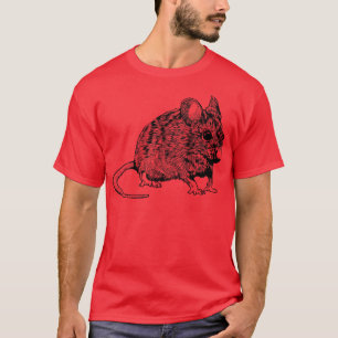 T-shirt Souris de dessin de trait
