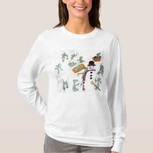 T-shirt SOURIS de NOËL JOUANT DANS le dessus de NEIGE