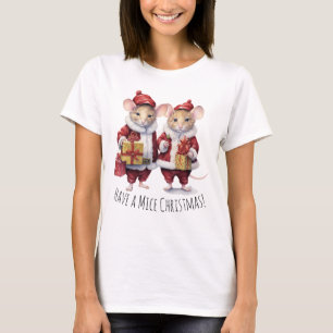 T-shirt Souris de Noël mignonne Chrismassé animal doux
