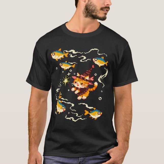 T-shirt Souris de sorcière mignonne invoquant un thon Magi (Devant)