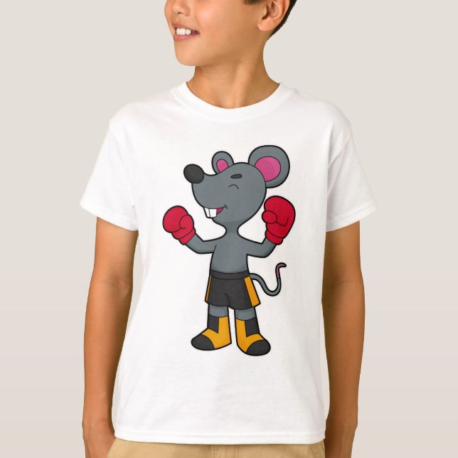 T-shirt Souris en boîte avec gants de boxe (Devant)