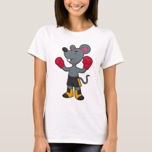 T-shirt Souris en boîte avec gants de boxe