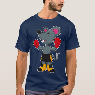T-shirt Souris en boxeur avec gants de boxe